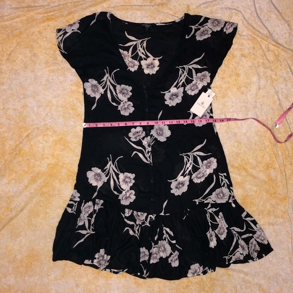 Volcom Button Print Floral Pattern Navy Dress - Picture 5 of 8